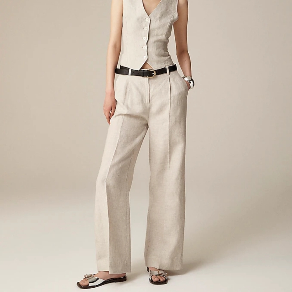 J. Crew NWT Wide-Leg Linen Essential Pant, size 12